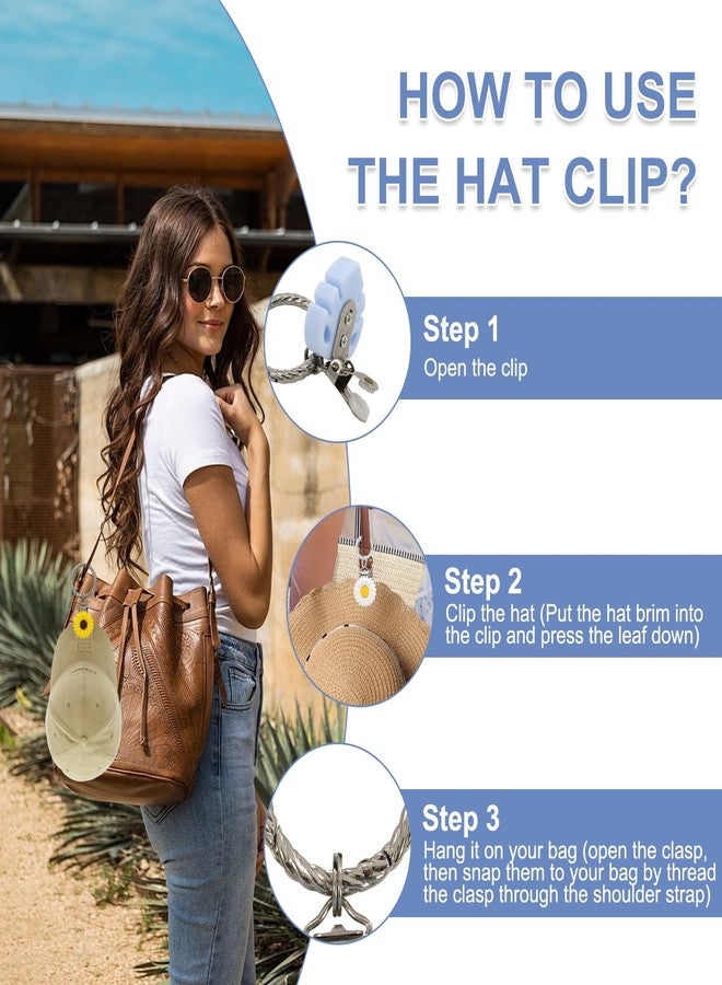 panthra 4pcs Hat Clips for Travel on Bag, Hat Holder for Travel Essentials, Lightweight and Versatile Accessory, Free Your Hands, Easy to use, Protect Hats from Falling, Suitable Gift for Women - Image 4